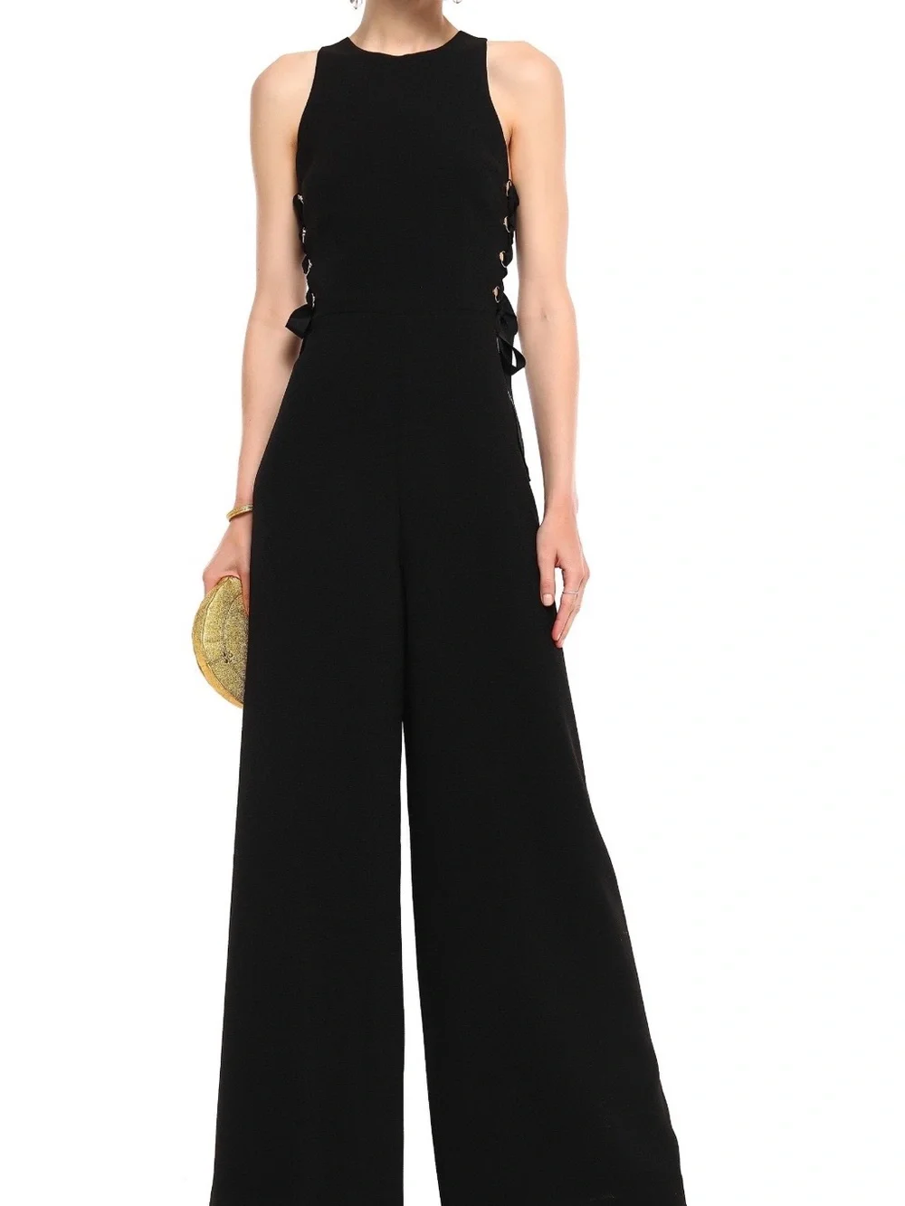 Zimmermann Black Sleeveless Side-Tie Wide-Leg Jumpsuit - Picture 2 of 7
